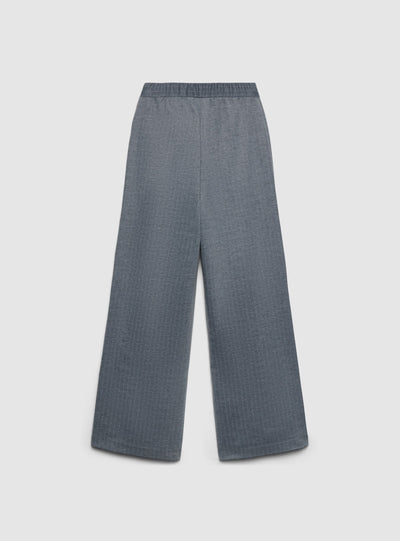 Pantaloni wide leg gessati