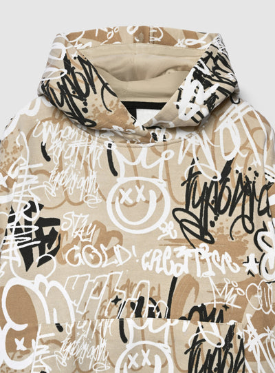 Kapuzensweatshirt mit Graffiti-Print