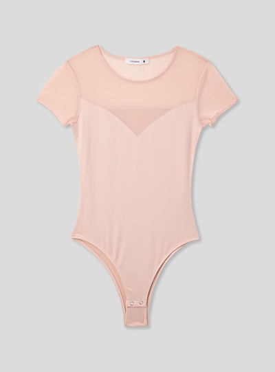 Body elasticizzato con inserti in pizzo