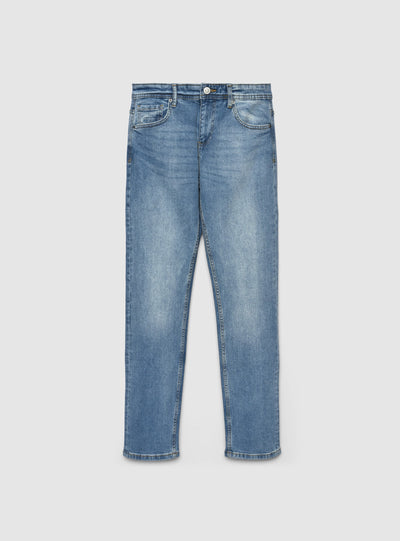 Jeans regular a tinta unita