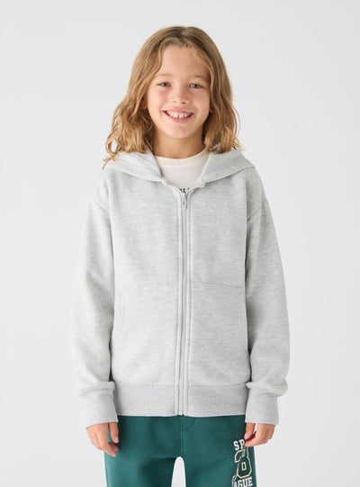Plain-coloured zip-up hoodie