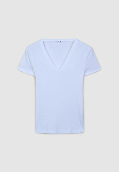 Camiseta de cuello en V lisa