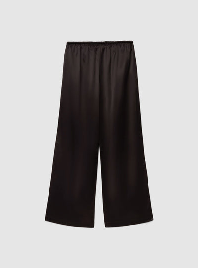 Pantaloni lunghi in satin con coulisse
