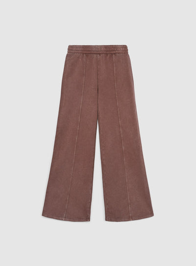 Pantaloni tuta wide leg a tinta unita
