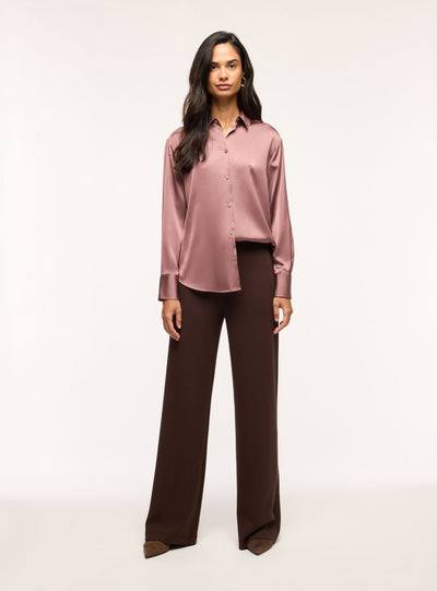 Pantaloni wide leg tinta unita