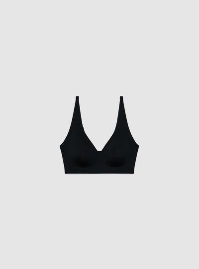 Reggiseno top taglio vivo a tinta unita