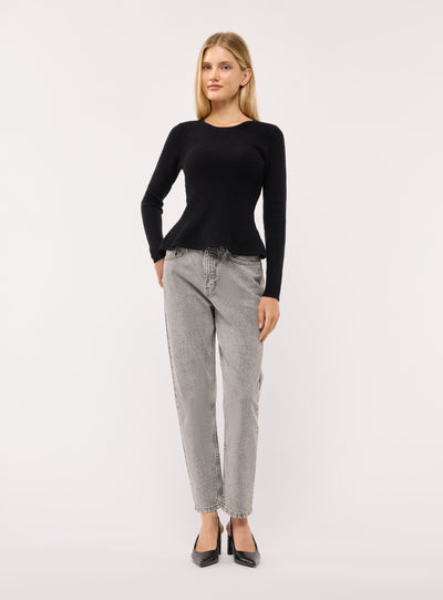 Maglia peplum effetto luccicante