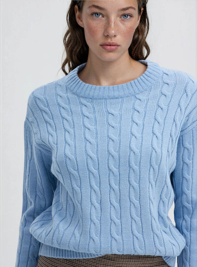 Maglia a trecce girocollo