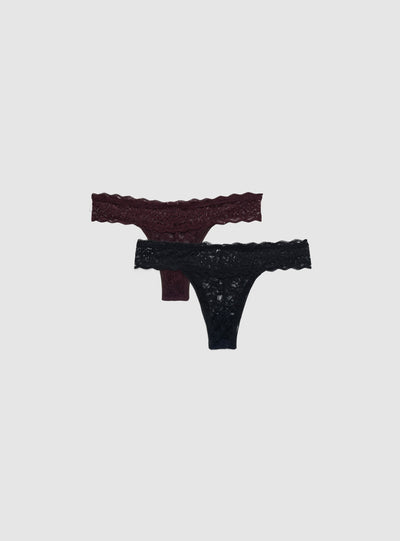 Pack 2 slip brasiliana a V in pizzo
