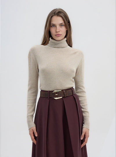 Rollkragenpullover mit Knöpfen