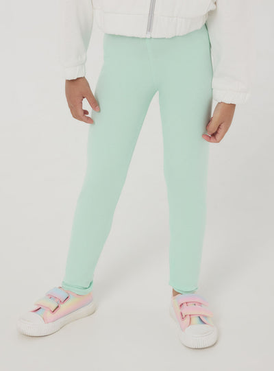 Solid colour stretch jersey leggings