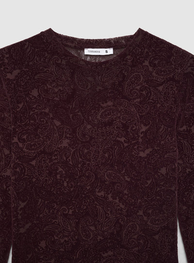 T-shirt con stampa paisley tulle
