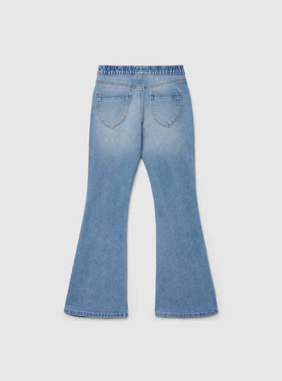 Jeggings a zampa con vita elasticizzata