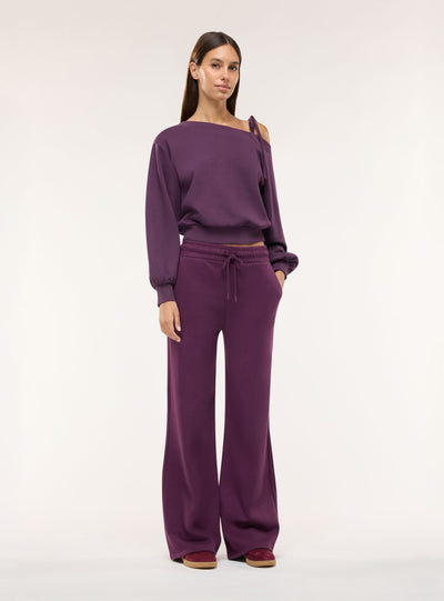 Pantaloni tuta wide leg tinta unita