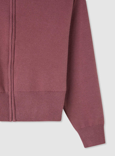 Cardigan con zip e collo ampio
