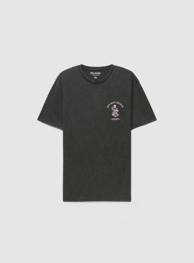 T-shirt con stampa rose fronte e retro