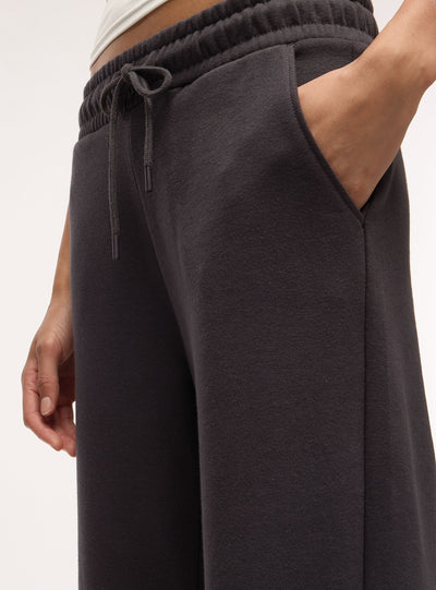 Pantaloni tuta maxi con coulisse a tinta unita