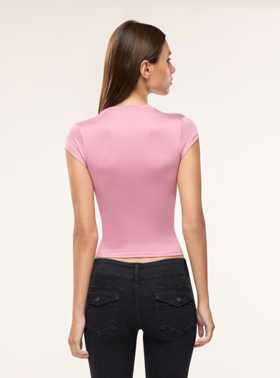 T-shirt a tinta unita a manica corta