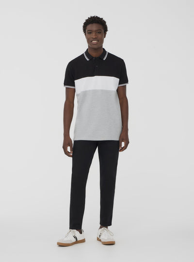 Polo in piquet block color