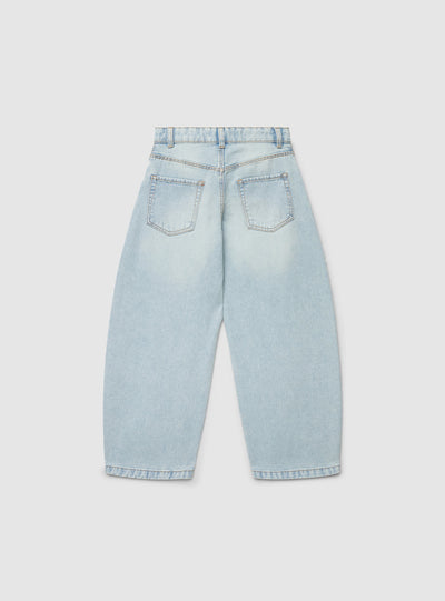 Jeans balloon a tinta unita