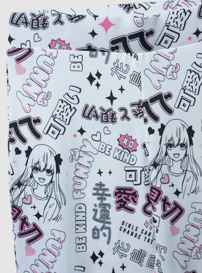 Leggings évasés à imprimé manga