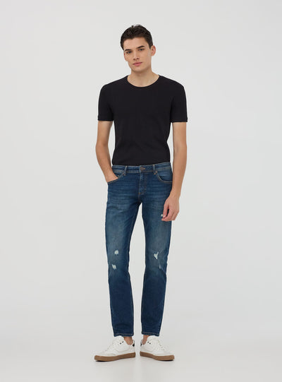 T-shirt a costina tinta unita
