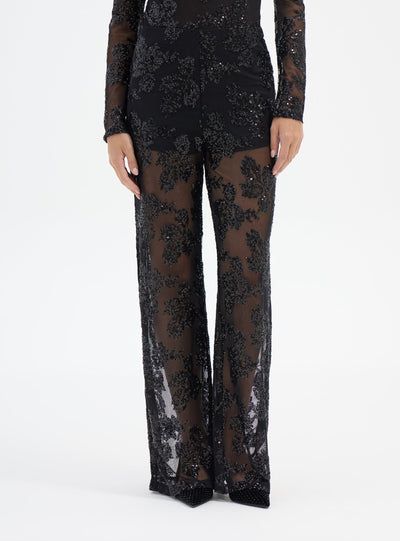 Kalhoty wide leg s flitry