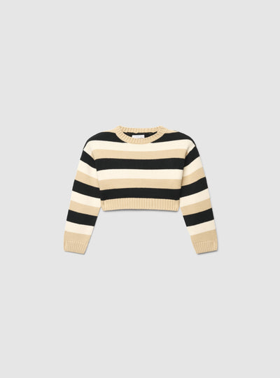 Maglia crop a righe