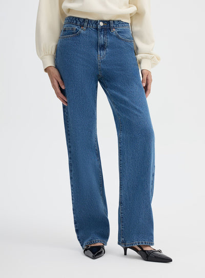 Jeans straight a vita alta