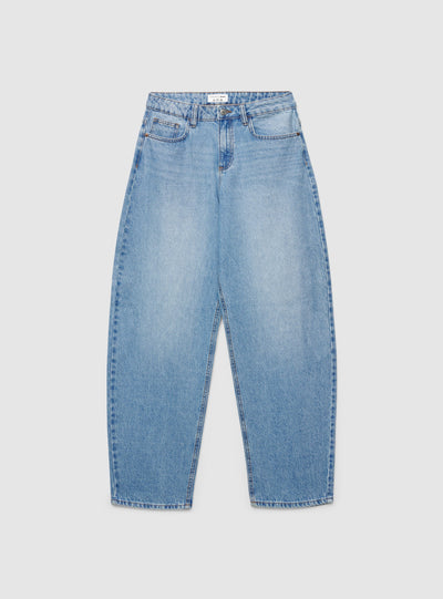 Jeans balloon a tinta unita
