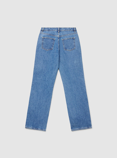 Jeans straight a vita alta