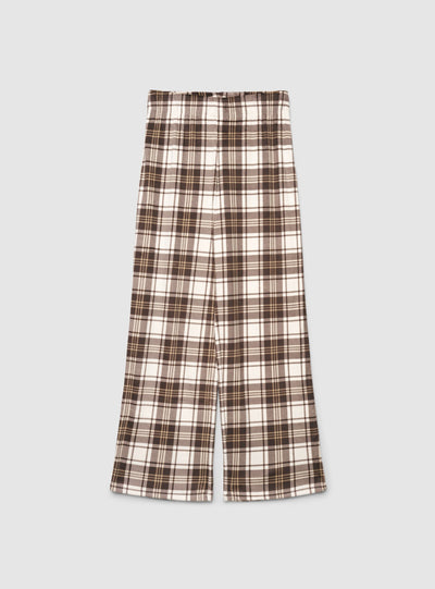 Pantaloni pigiama wide leg a quadri
