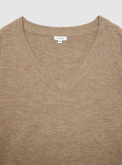 Maglia con scollo a V e bottoni laterali