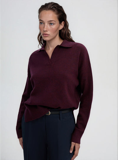 Maglia con collo polo a tinta unita