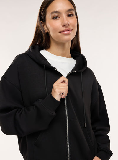 Felpa over con cappuccio e zip