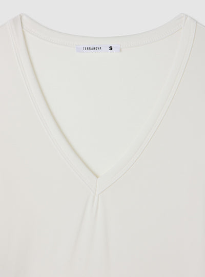 Long-sleeve T-shirt with V-neck