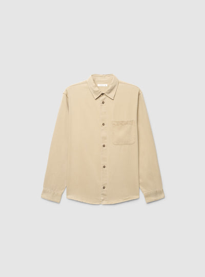 Camicia a maniche lunghe tinta unita con taschino
