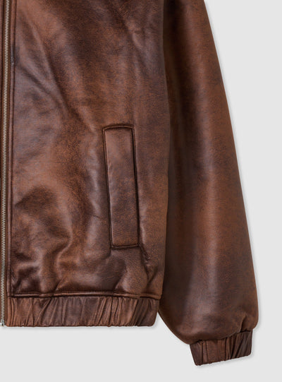 Shearling-effect jacket with boxy fit and hood