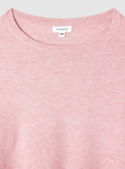 Plain-colour jumper with buttons at the cuffs