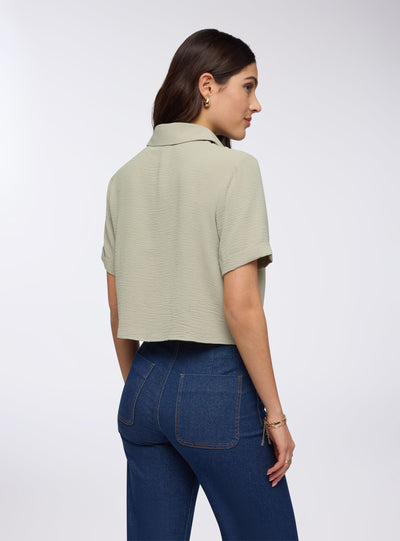 Camicia crop con nodo