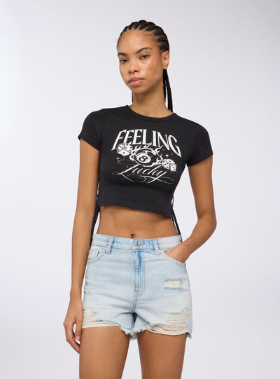 Mom jeans šorts sa poderotinama