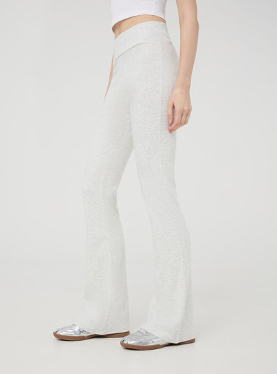 Leggings a zampa tinta unita
