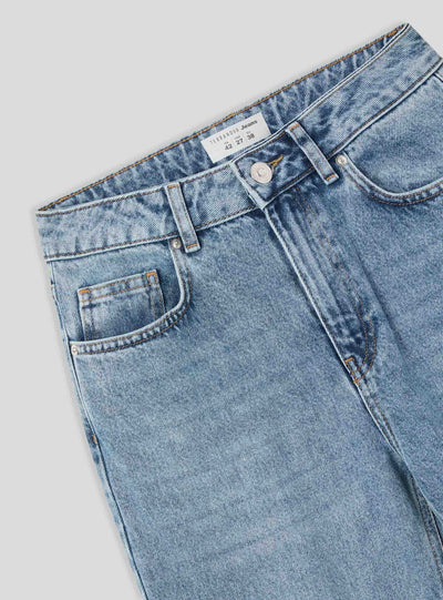Jeans wide leg acid wash