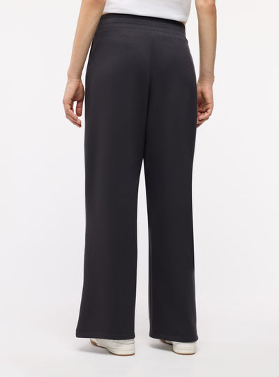 Pantaloni tuta wide leg a tinta unita