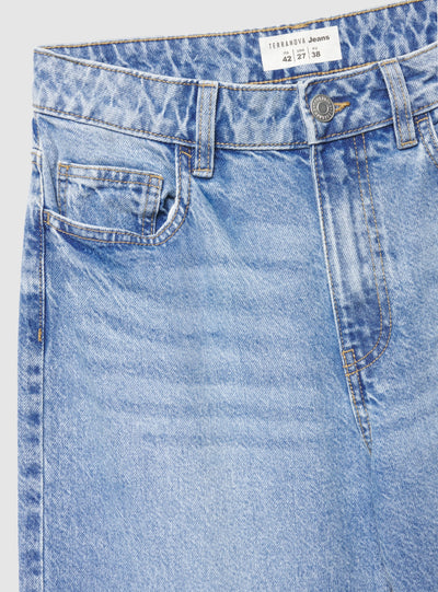 Jeans wide leg a tinta unita