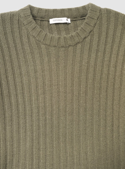 Maglia crop a coste larghe