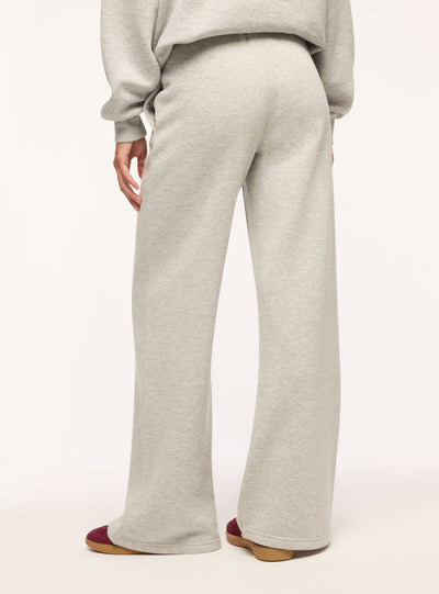 Pantaloni tuta wide leg con ricamo college