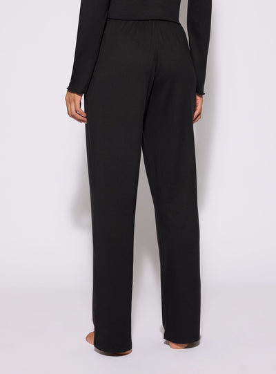 Unifarbene Wide-Leg-Pyjama-Hose