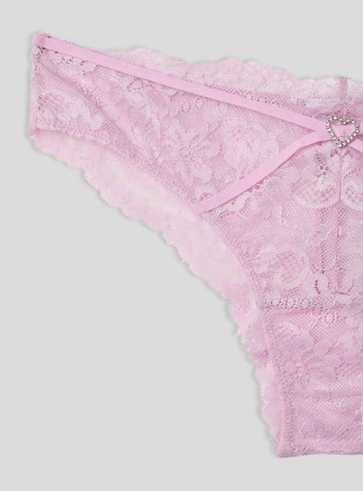 Slip brasiliana in pizzo con cuore