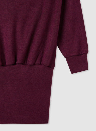 Vestito mini in maglia con scollo a barca